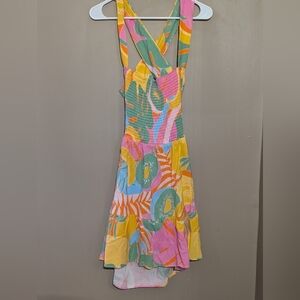 Show Me Your MuMu Yellow Pink Green Multi Floral Mini Dress
